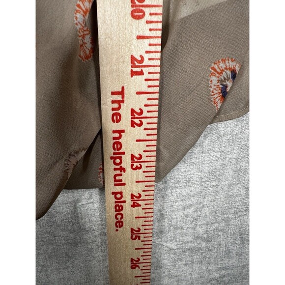 Moon Collection Womens Multi Colored Low V Neck Long Sleeve Casual Sheer Top Sm - Picture 3 of 7